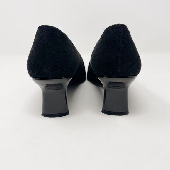 Stuart Weitzman Womens 9.5 Black Suede Mary Jane Pump Heels Square Toe Vintage - Picture 10 of 15